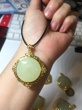 Load image into Gallery viewer, 100% Natural yellow/green nephrite Jade(黄玉) pendant HF84