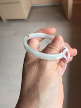 Load image into Gallery viewer, 47.6mm certified 100% natural type A light green red white(Forever Cinnabar in My Heart) thin square style jadeite bangle PH253-0982