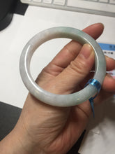Load image into Gallery viewer, 56.5mm certified 100% natural type A white/light green white purple jadeite jade bangle AH104-0524