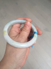 Load image into Gallery viewer, 56.5mm certified 100% natural type A white/light green white purple jadeite jade bangle AH104-0524