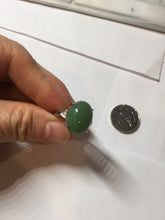 Load image into Gallery viewer, 100% Natural green nephrite (碧玉) cabochon Jade ring (adjustable size) HT128