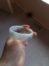 Load image into Gallery viewer, 52.2mm certified 100% natural Type A sunny green/white/purple jadeite jade bangle BK7-2419