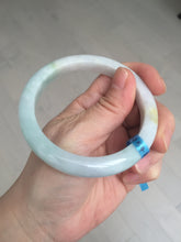 Load image into Gallery viewer, 56.5mm certified 100% natural type A white/light green white purple jadeite jade bangle AH104-0524