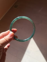 Load image into Gallery viewer, 58.2mm Certified Type A 100% Natural dark green/blue/gray Guatemala slim round cut Jadeite bangle PD181-2479