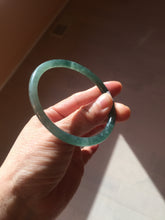 Load image into Gallery viewer, 58.2mm Certified Type A 100% Natural dark green/blue/gray Guatemala slim round cut Jadeite bangle PD181-2479