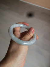 Load image into Gallery viewer, 54mm Certified type A 100% Natural white/light green round cut Jadeite bangle W98-6505