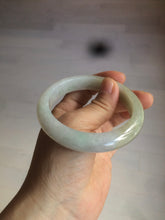 Load image into Gallery viewer, 55.9mm Certified Type A 100% Natural white/green/yellow early spring morning color Jadeite Jade bangle A105-5066