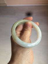 Load image into Gallery viewer, 55.9mm Certified Type A 100% Natural white/green/yellow early spring morning color Jadeite Jade bangle A105-5066