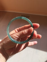 Load image into Gallery viewer, 58.2mm Certified Type A 100% Natural dark green/blue/gray Guatemala slim round cut Jadeite bangle PD181-2479