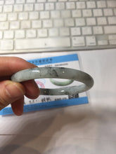 Load image into Gallery viewer, 57.2mm certified 100% natural Type A white sunny green dark green ink painting (水墨) round cut jadeite jade bangle PC158-3151