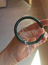 Load image into Gallery viewer, 56mm Type A 100% Natural dark green/blue/gray/black Guatemala slim round cut Jadeite bangle PJ120