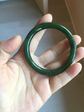 Load image into Gallery viewer, 53.1mm certified 100% Natural dark green/black nephrite (碧玉) bangle HN147-0518