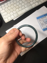 Load image into Gallery viewer, 58mm Type A 100% Natural dark green/blue/gray Guatemala slim round cut Jadeite bangle BH130-2484