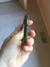 Load image into Gallery viewer, 53.1mm certified 100% Natural dark green/black nephrite (碧玉) bangle HN147-0518