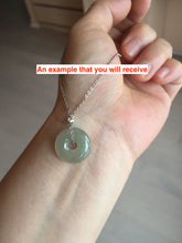 Load image into Gallery viewer, 9.5-17mm Type A 100% Natural icy watery oily dark green gray black(油青) Jadeite Jade Safety Guardian Button donuts Pendant group AU80 add on item