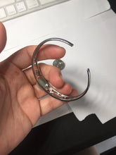 Load image into Gallery viewer, Size 52-58mm 100% natural type A apple green jadeite jade cabochon beads open Cuff bracelet PB217