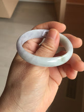 Load image into Gallery viewer, 45mm Certified Type A 100% Natural sunny green purple orange white(FU LU SHOU) flat Oval Jadeite Jade Bangle PJ71-2209