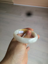 Load image into Gallery viewer, 50mm Certified Type A 100% Natural yellow/white oval shape Jadeite Jade bangle AY16-0762
