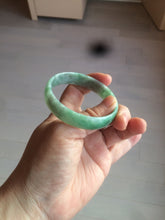 Load image into Gallery viewer, 51.7mm certified 100% natural Type A sunny green/gray jadeite jade bangle BK6-3358