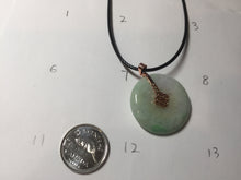 Load image into Gallery viewer, 29.8mm Type A 100% Natural suny green purple yellow(FU LU SHOU, 福禄寿) Jadeite Safety Guardian Button donuts pendant PD185