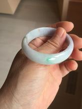 Load image into Gallery viewer, 45mm Certified Type A 100% Natural sunny green purple orange white(FU LU SHOU) flat Oval Jadeite Jade Bangle PJ71-2209
