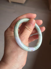 Load image into Gallery viewer, 54.2mm certified 100% natural Type A light green/purple/red(FU LU SHOU) round cut jadeite jade bangle PB88-0980