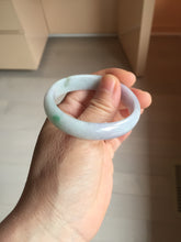 Load image into Gallery viewer, 45mm Certified Type A 100% Natural sunny green purple orange white(FU LU SHOU) flat Oval Jadeite Jade Bangle PJ71-2209