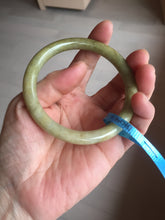 Load image into Gallery viewer, 58.5mm 100% natural certified yellow/gray round cut jadeite jade bangle BK14-3294