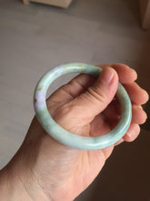 Load image into Gallery viewer, 54.2mm certified 100% natural Type A light green/purple/red(FU LU SHOU) round cut jadeite jade bangle PB88-0980