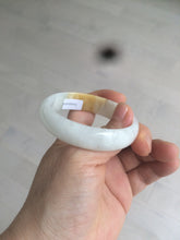 Load image into Gallery viewer, 50mm Certified Type A 100% Natural yellow/white oval shape Jadeite Jade bangle AY16-0762