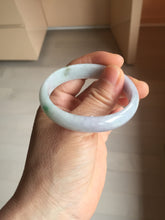 Load image into Gallery viewer, 45mm Certified Type A 100% Natural sunny green purple orange white(FU LU SHOU) flat Oval Jadeite Jade Bangle PJ71-2209