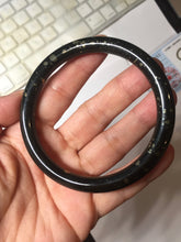 Load image into Gallery viewer, 61mm 100% Natural Dark Green Black Meteorite A Sky Full of Stars (繁星满天) Round Cut Nephrite Bangle HN224-0568