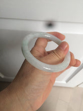 Load image into Gallery viewer, 54mm Certified type A 100% Natural white/light green round cut Jadeite bangle W98-6505