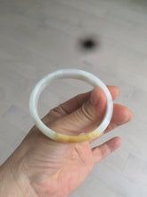 Load image into Gallery viewer, 50mm Certified Type A 100% Natural yellow/white oval shape Jadeite Jade bangle AY16-0762