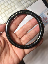 Load image into Gallery viewer, 61mm 100% Natural Dark Green Black Meteorite A Sky Full of Stars (繁星满天) Round Cut Nephrite Bangle HN224-0568