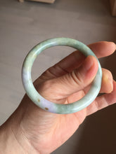 Load image into Gallery viewer, 54.2mm certified 100% natural Type A light green/purple/red(FU LU SHOU) round cut jadeite jade bangle PB88-0980