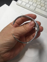 Load image into Gallery viewer, Size 52-58mm 100% natural type A light green purple jadeite jade cabochon beads open Cuff bracelet PB218