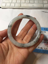Load image into Gallery viewer, 58.5mm certified 100% natural Type A white dark green ink painting (水墨) jadeite jade bangle PC159-3152
