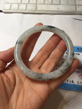 Load image into Gallery viewer, 58.5mm certified 100% natural Type A white dark green ink painting (水墨) jadeite jade bangle PC159-3152