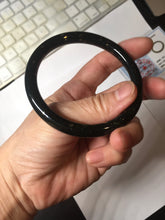 Load image into Gallery viewer, 61mm 100% Natural Dark Green Black Meteorite A Sky Full of Stars (繁星满天) Round Cut Nephrite Bangle HN224-0568