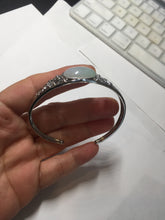 Load image into Gallery viewer, Size 52-58mm 100% natural type A light green purple jadeite jade cabochon beads open Cuff bracelet PB218