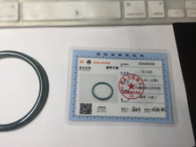 Load image into Gallery viewer, 57.5mm Type A 100% Natural dark green/blue/gray Guatemala slim round cut Jadeite bangle BH133-4320