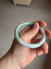 Load image into Gallery viewer, 54.2mm certified 100% natural Type A light green/purple/red(FU LU SHOU) round cut jadeite jade bangle PB88-0980