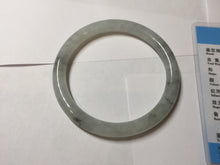 Load image into Gallery viewer, 58.5mm certified 100% natural Type A white dark green ink painting (水墨) round cut jadeite jade bangle PC160-3157