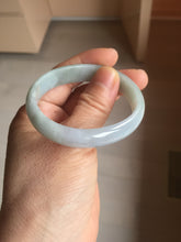 Load image into Gallery viewer, 45mm Certified Type A 100% Natural light green purple white flat Oval Jadeite Jade Bangle PJ70-2195
