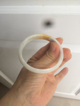 Load image into Gallery viewer, 50mm Certified Type A 100% Natural yellow/white oval shape Jadeite Jade bangle AY16-0762