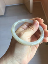 Load image into Gallery viewer, 56.3mm Certified 100% Natural Pale Lotus Pink (淡藕粉) & Gray Round-Cut Nephrite Jade Bangle HN145-3372