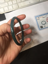 Load image into Gallery viewer, 57.5mm Type A 100% Natural dark green/blue/gray Guatemala slim round cut Jadeite bangle BH133-4320