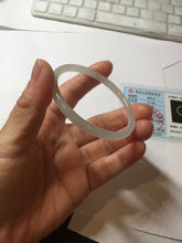 Load image into Gallery viewer, 52.5mm Certified 100% Natural icy gray (灰冰) slim round cut nephrite jade bangle HF127-9232