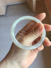 Load image into Gallery viewer, 56.3mm Certified 100% Natural Pale Lotus Pink (淡藕粉) & Gray Round-Cut Nephrite Jade Bangle HN145-3372